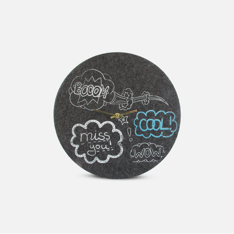 Felt and cork wall clock 30 cm | Design "Cool" by Anja Streese