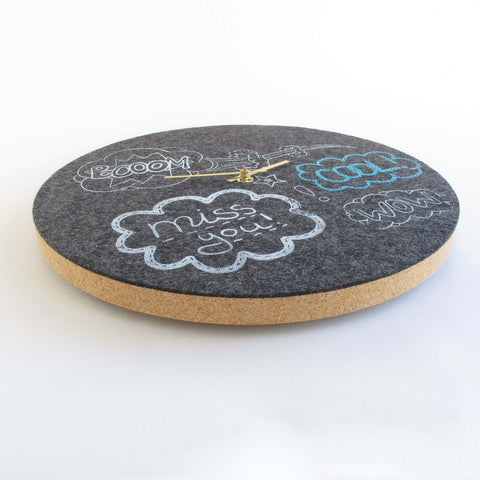 Felt and cork wall clock 30 cm | Design "Cool" by Anja Streese