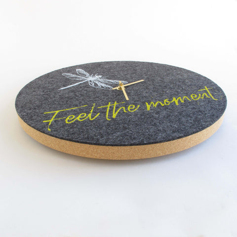 Felt and cork wall clock 30 cm | Design "Moment" by Anja Streese