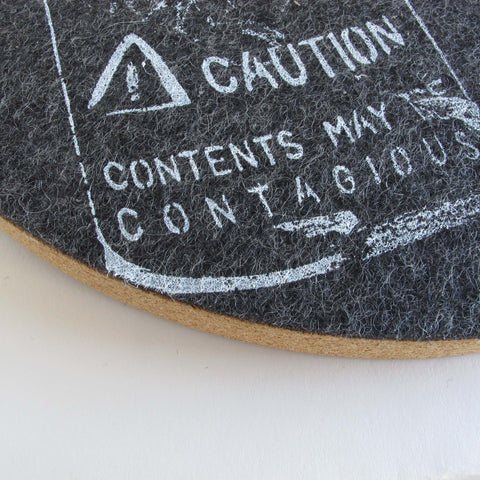 Felt and cork wall clock 30 cm | Design "Love" by Anja Streese