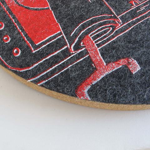 Felt and cork wall clock 30 cm | Design "Dreams" by Anja Streese