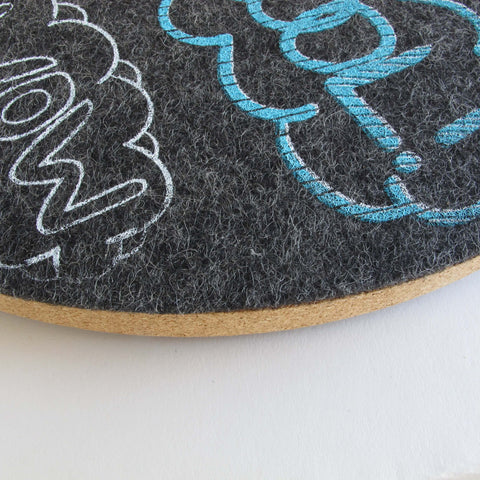 Felt and cork wall clock 30 cm | Design "Cool" by Anja Streese