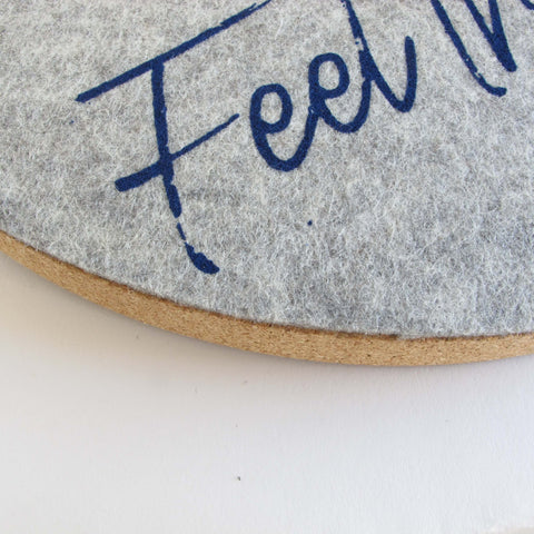 Felt and cork wall clock 30 cm | Design "Herz" by Anja Streese