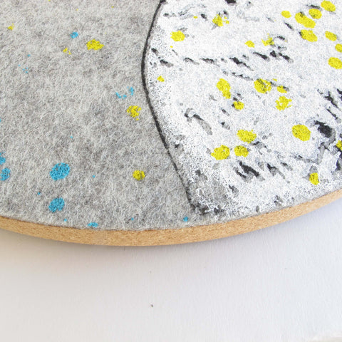 Felt and cork wall clock 30 cm | Design "Woman" by Anja Streese