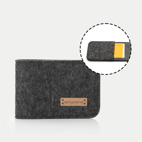 EC card case made of felt | anthracite - tracks