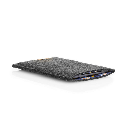 Case for Kobo Clara 2E | made of felt and organic cotton | anthracite - bloom | Model "LET"