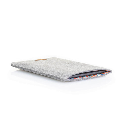 Case for PocketBook Basic 4 | made of felt and organic cotton | light gray - colorful | Model "LET"