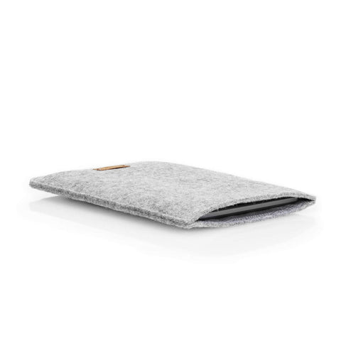 Case for PocketBook Color | made of felt and organic cotton | light gray - tracks | Model "LET"