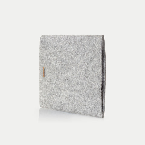 Sleeve for MacBook Pro 14 | made of felt and organic cotton | light grey - Tracks | "LET" model