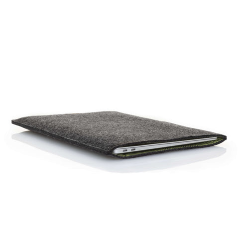 Sleeve for MacBook Pro 13 | made of felt and organic cotton | anthracite - Shapes | "LET" model