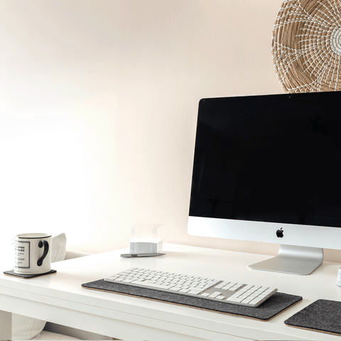 Desk pad made of felt and cork | 20x50cm | anthracite