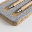 Organizer for cell phone, notepad & pens | made of felt and cork | light grey