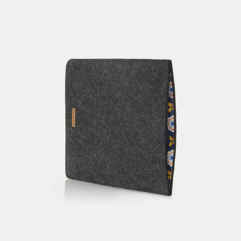 Sleeve for iPad Pro 12.9" - 5th gen | made of felt and organic cotton | anthracite - bloom | "LET" model