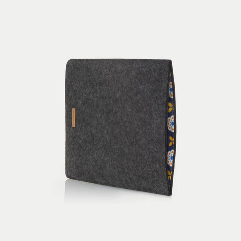 Case for Galaxy Tab S9 FE | made of felt and organic cotton | anthracite - bloom | Model "LET"