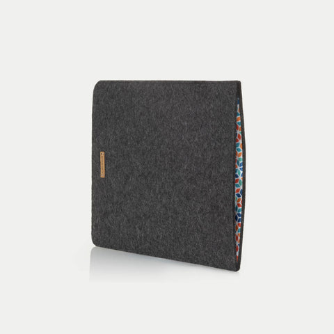 Sleeve for iPad Pro 12.9" - 5th gen | made of felt and organic cotton | anthracite - colorful | "LET" model