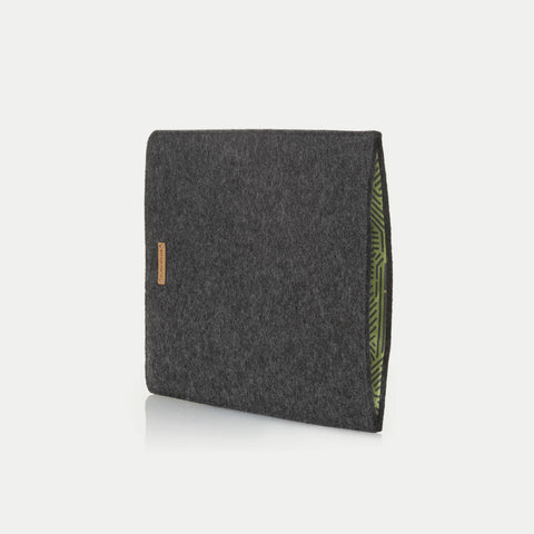 Tablet sleeve made to measure | made of felt and organic cotton | anthracite - stripes | "LET" model