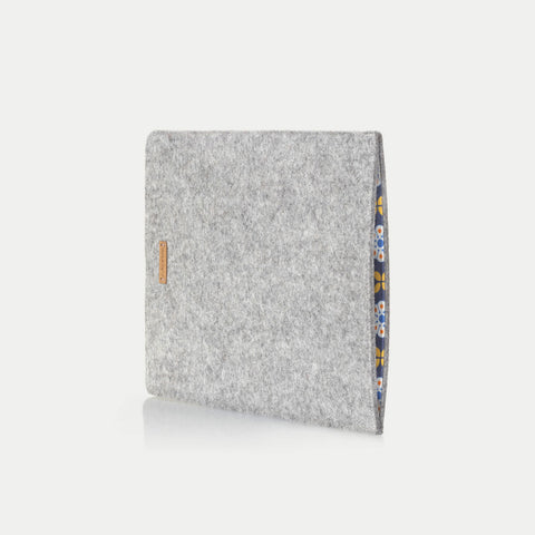Sleeve for Galaxy Tab S6 | made of felt and organic cotton | light grey - bloom | "LET" model