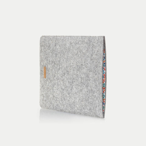 Custom tablet case | made of felt and organic cotton | light gray - Colorful | Model "LET"