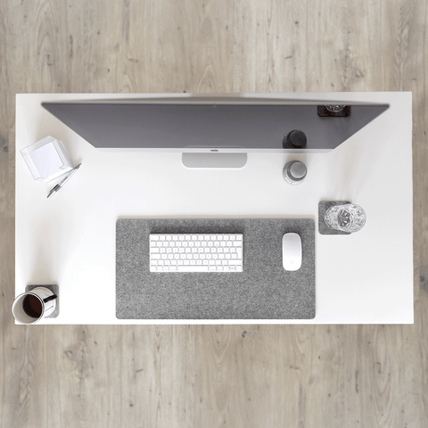 Desk pad made of felt and cork | 30x60cm | light grey