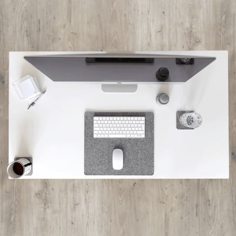 Desk pad made of felt and cork | 38x34.5cm | light grey