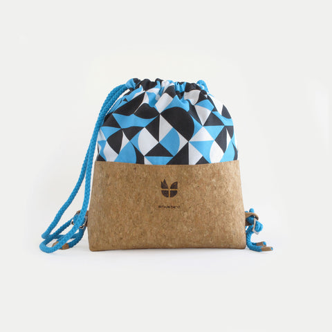 Gym bag for children, small backpack | made of cotton and cork | Shapes