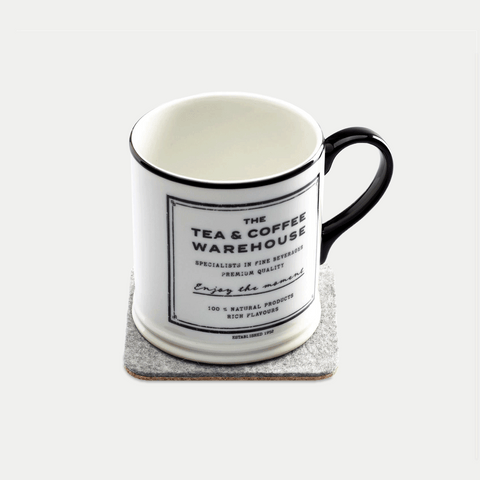 Glass coasters made of felt and cork | Set of 2 | 10x10cm | light grey