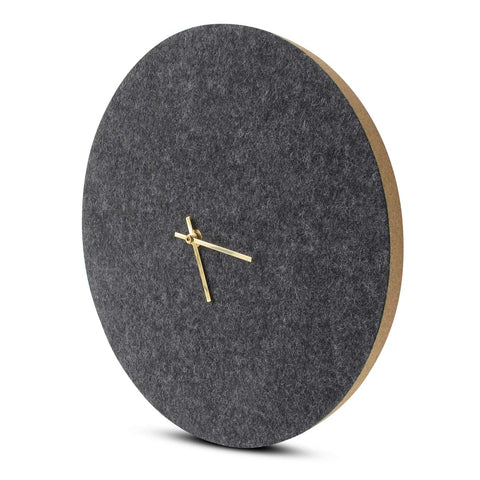 Wall clock made of felt and cork 30 cm | anthracite - gold | Design: Aalborg