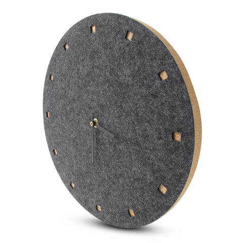 Wall clock made of felt and cork 30 cm | anthracite - black | Design: Esbjerg