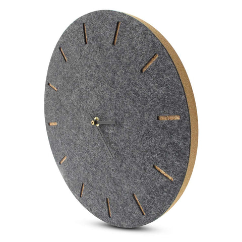 Wall clock made of felt and cork 30 cm | anthracite - black | Design: Copenhagen