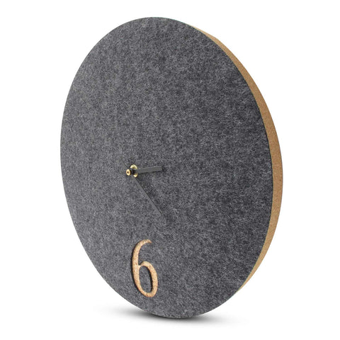 Wall clock made of felt and cork 30 cm | anthracite - black | Design: Aarhus