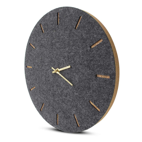 Wall clock made of felt and cork 30 cm | anthracite - gold | Design: Copenhagen