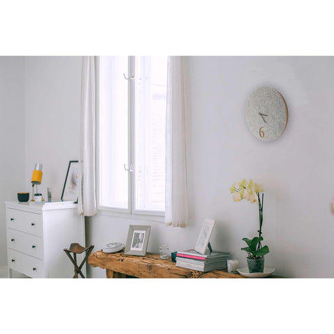 Wall clock made of felt and cork 30 cm | light gray - black | Design: Aarhus