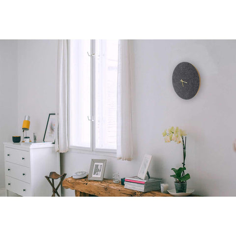 Wall clock made of felt and cork 30 cm | anthracite - gold | Design: Aalborg