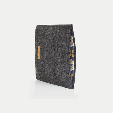 Cover for Kindle Paperwhite 6.8 inch | made of felt and organic cotton | anthracite - bloom | "LET" model
