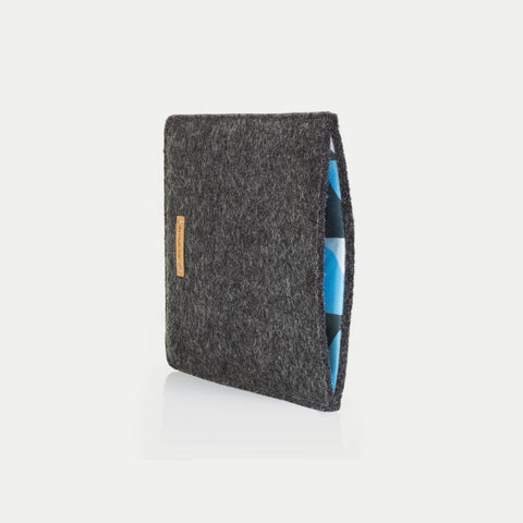Cover for Tolino Shine 4 | made of felt and organic cotton | anthracite - shapes | "LET" model