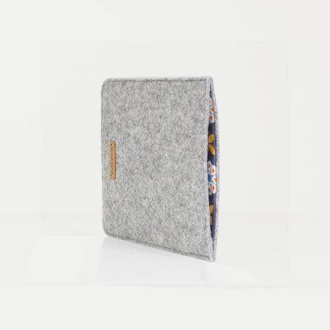 Case for Onyx Boox Note 2 | made of felt and organic cotton | light gray - bloom | Model "LET"