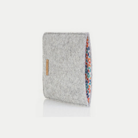 Case for PocketBook Basic 4 | made of felt and organic cotton | light gray - colorful | Model "LET"