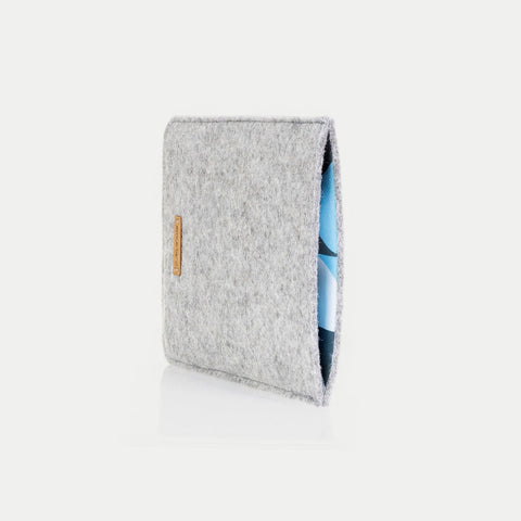 Case for Kobo Aura H2O | made of felt and organic cotton | light gray - shapes | Model "LET"