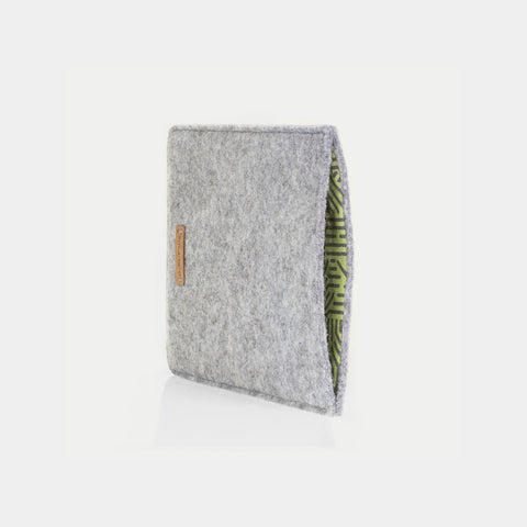 Custom made eReader cover | made of felt and organic cotton | light grey - stripes | "LET" model