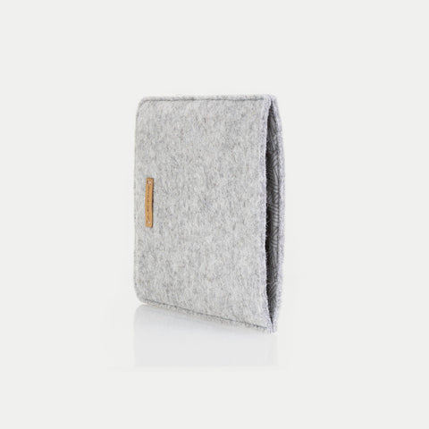 Case for PocketBook Color | made of felt and organic cotton | light gray - tracks | Model "LET"