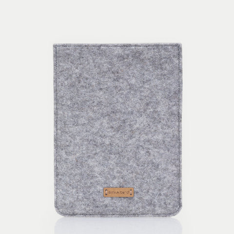 Case for PocketBook Basic 4 | made of felt and organic cotton | light gray - colorful | Model "LET"