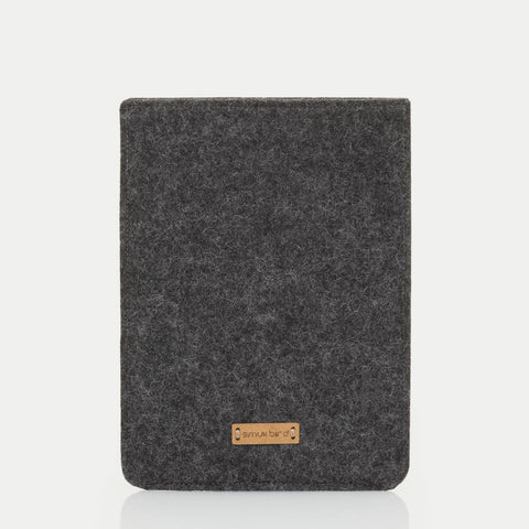 Case for Kobo Clara 2E | made of felt and organic cotton | anthracite - bloom | Model "LET"