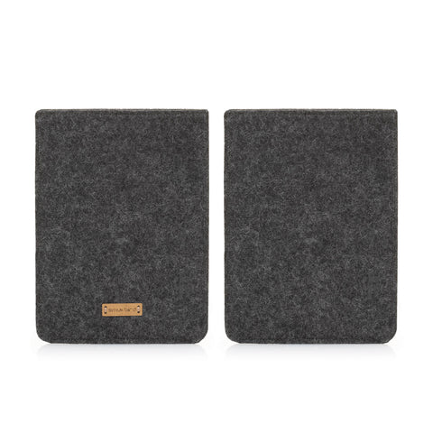 Case for Kobo Clara 2E | made of felt and organic cotton | anthracite - bloom | Model "LET"