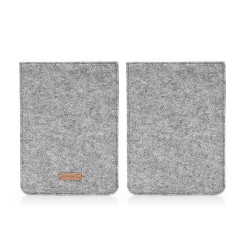 Case for PocketBook Basic 4 | made of felt and organic cotton | light gray - colorful | Model "LET"
